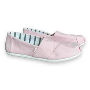 TOMS Alpargata Flat Classic Slip On Canvas Sneaker in Baby Pink Millennial Pink